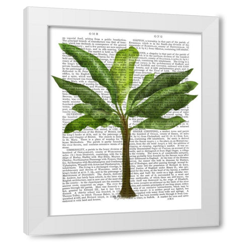 Banana Tree 1 White Modern Wood Framed Art Print by Fab Funky