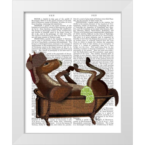 Moscow Mule White Modern Wood Framed Art Print by Fab Funky