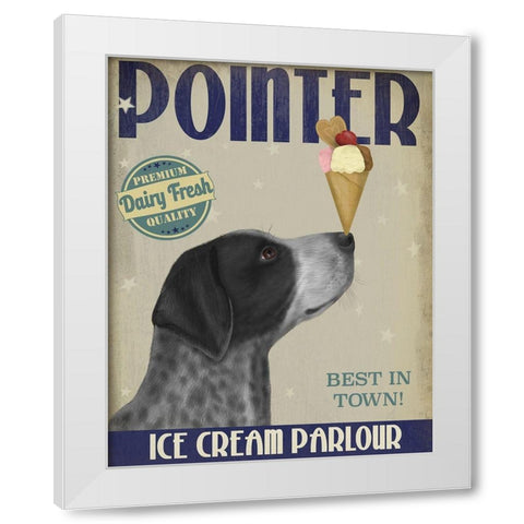 German Shorthaired Pointer Ice Cream, Black White Modern Wood Framed Art Print by Fab Funky