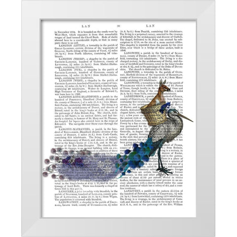 Kangaroo Ride White Modern Wood Framed Art Print by Fab Funky