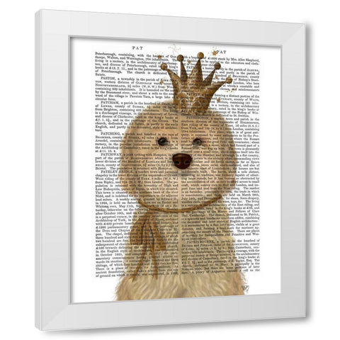 Cockerpoo Princess White Modern Wood Framed Art Print by Fab Funky