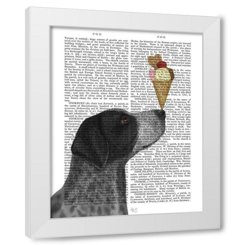 German Shorthaired Pointer Ice Cream, Black White Modern Wood Framed Art Print by Fab Funky