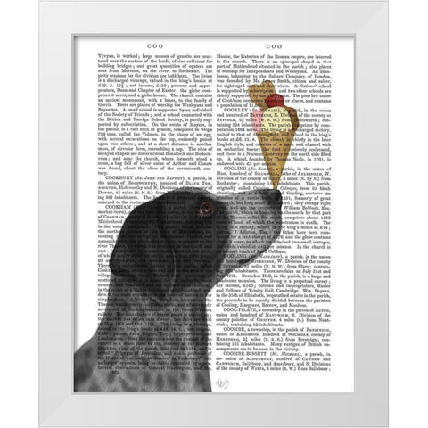 German Shorthaired Pointer Ice Cream, Black White Modern Wood Framed Art Print by Fab Funky