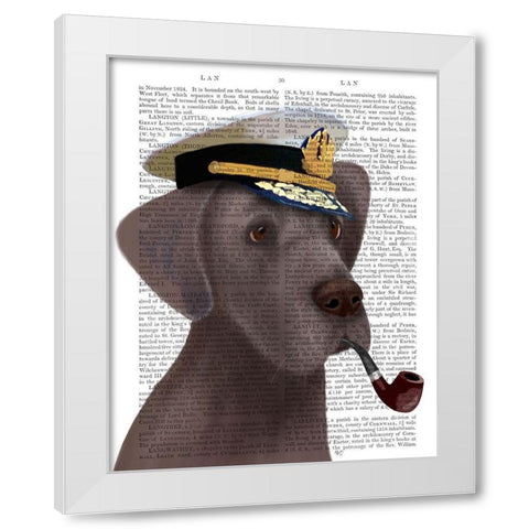 Great Dane Sea Dog White Modern Wood Framed Art Print by Fab Funky