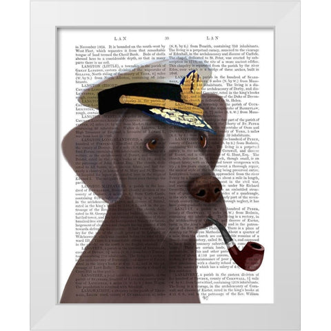 Great Dane Sea Dog White Modern Wood Framed Art Print by Fab Funky
