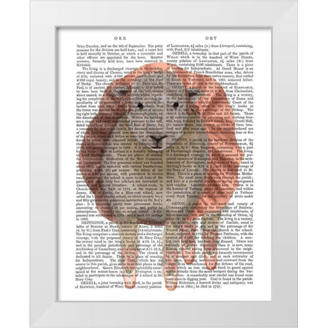 Ballet Sheep 1 Book Print White Modern Wood Framed Art Print by Fab Funky