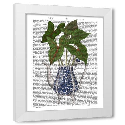 Chinoiserie Vase 4, With Plant Book Print White Modern Wood Framed Art Print by Fab Funky