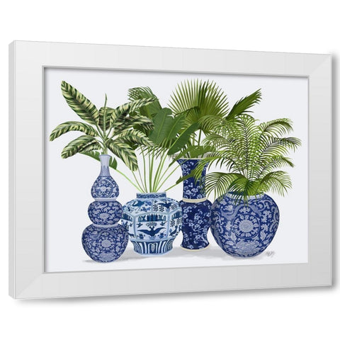 Chinoiserie Vase Group 1 White Modern Wood Framed Art Print by Fab Funky