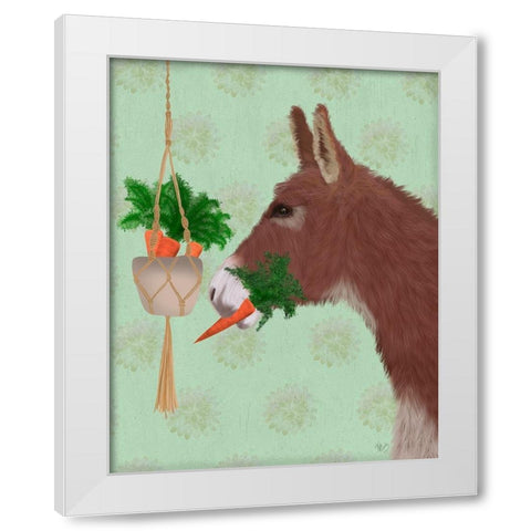 Donkey Lunch White Modern Wood Framed Art Print by Fab Funky