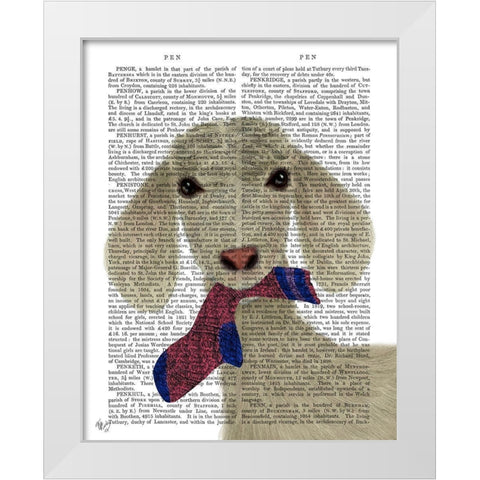 Goat Sock Lunch Book Print White Modern Wood Framed Art Print by Fab Funky
