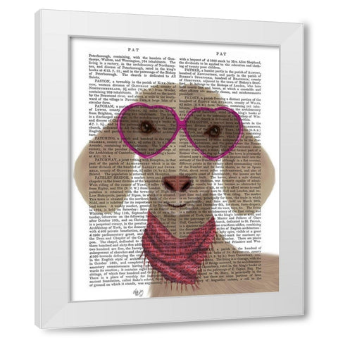 Goat Heart Glasses Book Print White Modern Wood Framed Art Print by Fab Funky