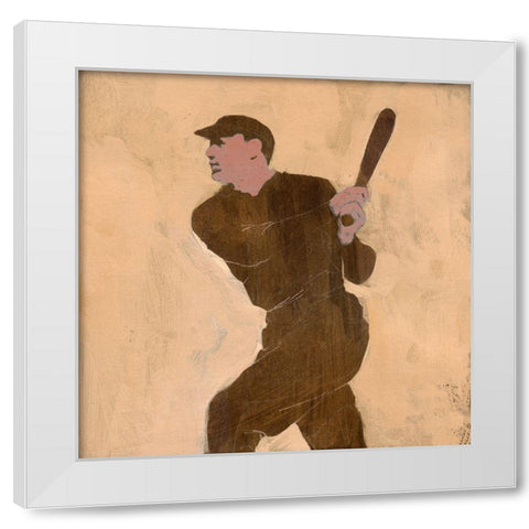 Baseballer II White Modern Wood Framed Art Print by Green, Jacob