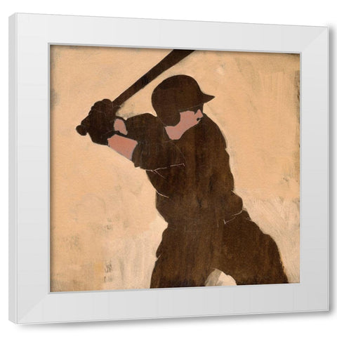 Baseballer IV White Modern Wood Framed Art Print by Green, Jacob