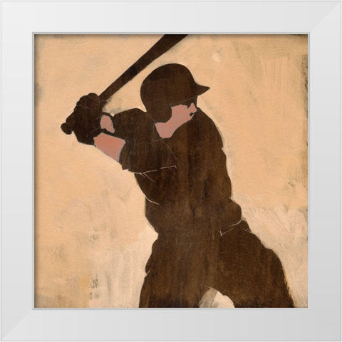 Baseballer IV White Modern Wood Framed Art Print by Green, Jacob