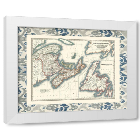 Bordered Map of Canada White Modern Wood Framed Art Print by Johnston