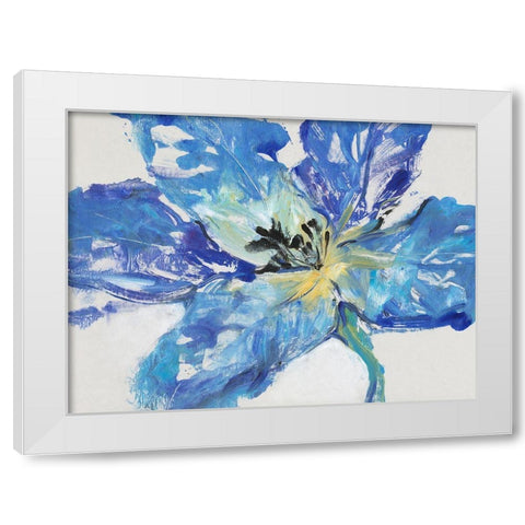 Fleur Bleue II White Modern Wood Framed Art Print by OToole, Tim