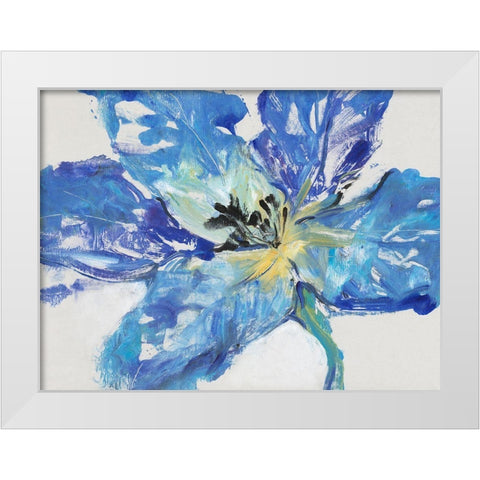 Fleur Bleue II White Modern Wood Framed Art Print by OToole, Tim