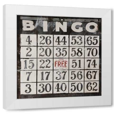 Bingo White Modern Wood Framed Art Print by Rabo, Clayton