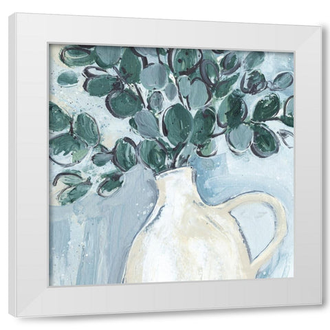 Porcelain Sprig I White Modern Wood Framed Art Print by Warren, Annie