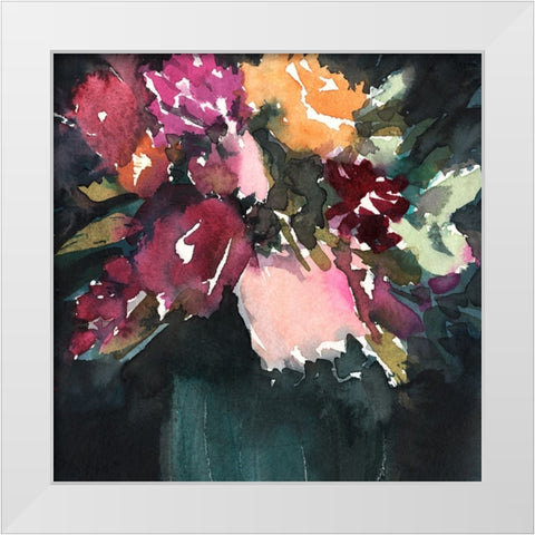 Bouquet Noir I White Modern Wood Framed Art Print by Warren, Annie
