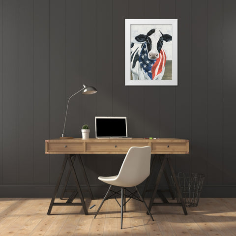 American Cow II White Modern Wood Framed Art Print by Warren, Annie
