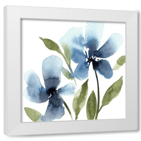 Blue Hues I White Modern Wood Framed Art Print by Warren, Annie