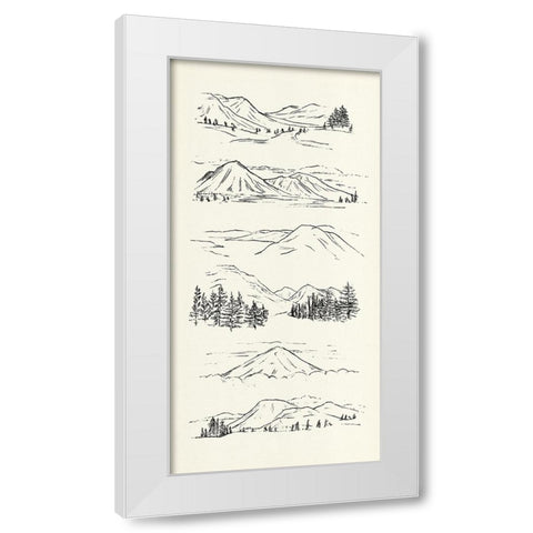 Mountain Ink I White Modern Wood Framed Art Print by Warren, Annie