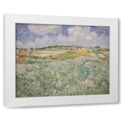 Plain near Auvers White Modern Wood Framed Art Print by Van Gogh, Vincent