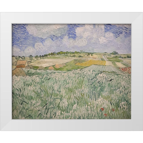 Plain near Auvers White Modern Wood Framed Art Print by Van Gogh, Vincent