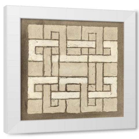 Knotted Tiles III White Modern Wood Framed Art Print by Lam, Vanna
