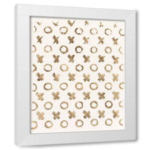 Gilded Kisses I White Modern Wood Framed Art Print by Vision Studio