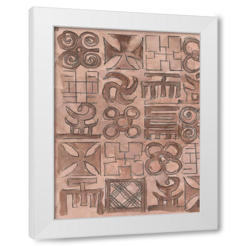 Adinkra Inspiration I White Modern Wood Framed Art Print by Dixon, Samuel