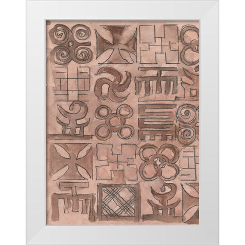 Adinkra Inspiration I White Modern Wood Framed Art Print by Dixon, Samuel