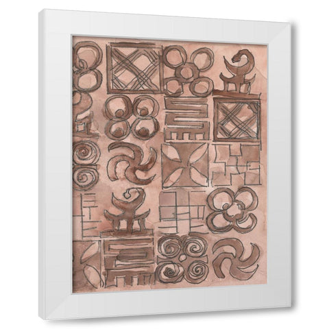 Adinkra Inspiration II White Modern Wood Framed Art Print by Dixon, Samuel