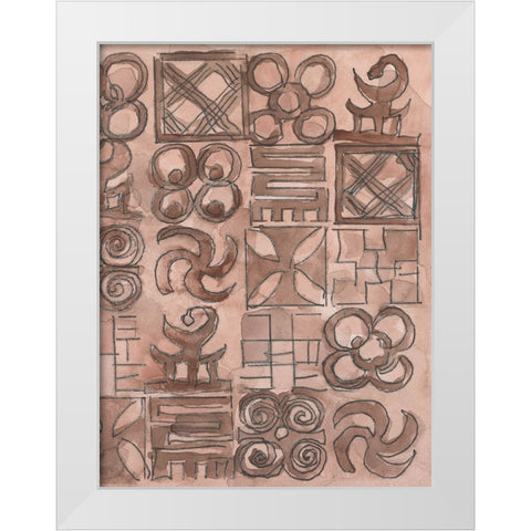 Adinkra Inspiration II White Modern Wood Framed Art Print by Dixon, Samuel