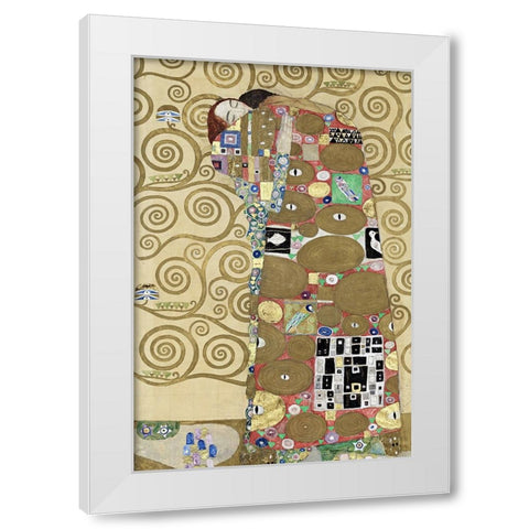 Fulfillment White Modern Wood Framed Art Print by Klimt, Gustav