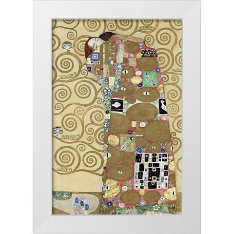 Fulfillment White Modern Wood Framed Art Print by Klimt, Gustav