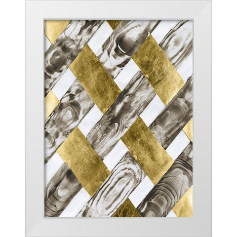 End Grain Weave I White Modern Wood Framed Art Print by Lam, Vanna