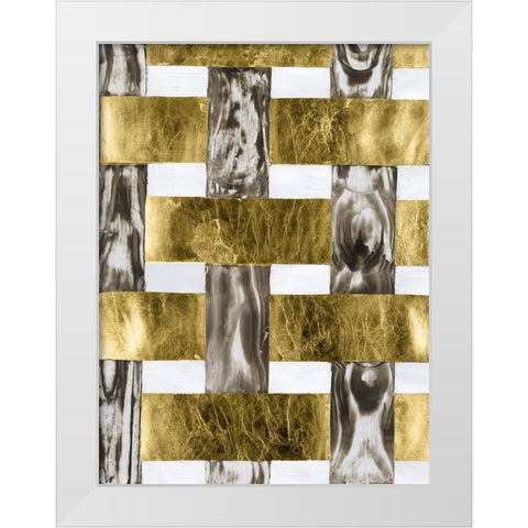 End Grain Weave III White Modern Wood Framed Art Print by Lam, Vanna