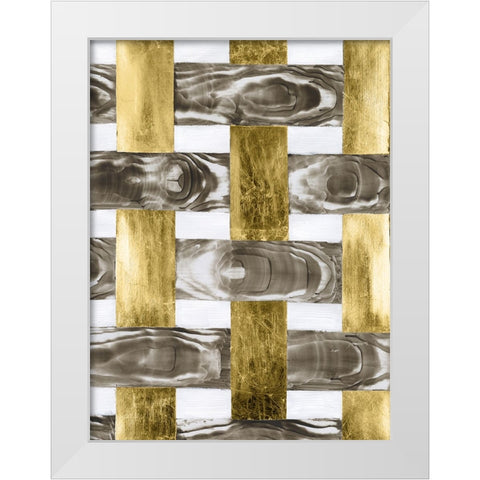 End Grain Weave IV White Modern Wood Framed Art Print by Lam, Vanna