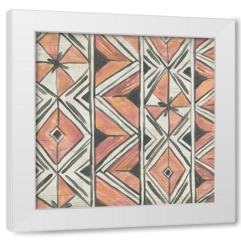 Sunset Chevron I White Modern Wood Framed Art Print by Vess, June Erica