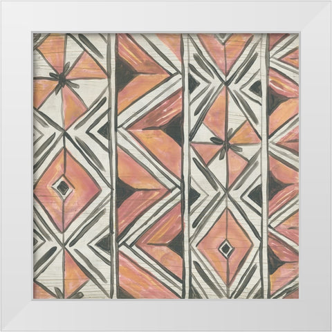 Sunset Chevron I White Modern Wood Framed Art Print by Vess, June Erica