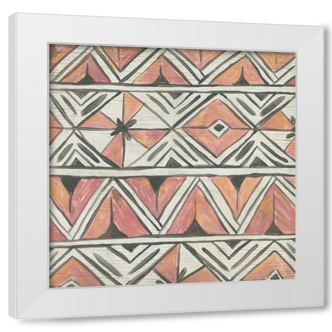 Sunset Chevron II White Modern Wood Framed Art Print by Vess, June Erica