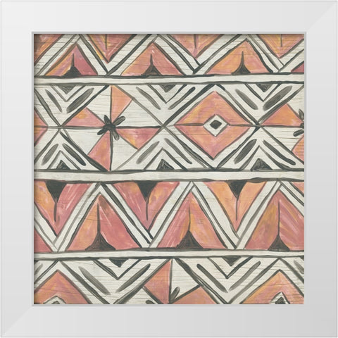 Sunset Chevron II White Modern Wood Framed Art Print by Vess, June Erica