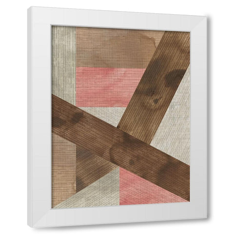 Texture Puzzle II White Modern Wood Framed Art Print by Vess, June Erica