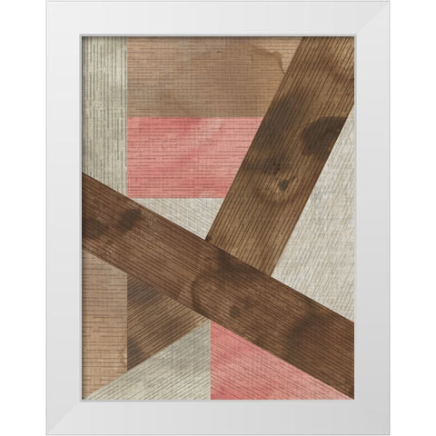 Texture Puzzle II White Modern Wood Framed Art Print by Vess, June Erica