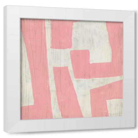 Pink Maze I White Modern Wood Framed Art Print by Vess, June Erica