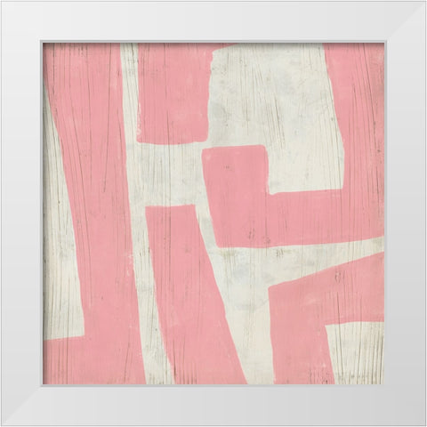 Pink Maze I White Modern Wood Framed Art Print by Vess, June Erica