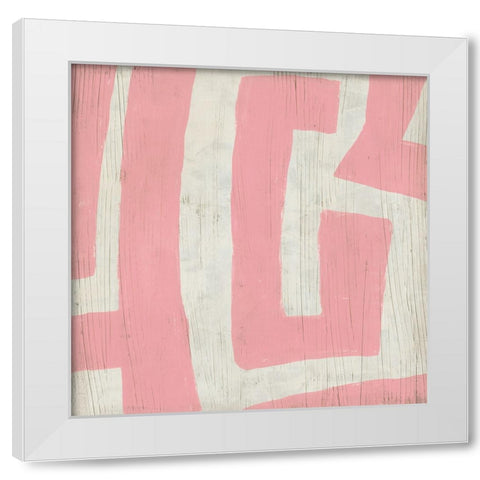 Pink Maze II White Modern Wood Framed Art Print by Vess, June Erica