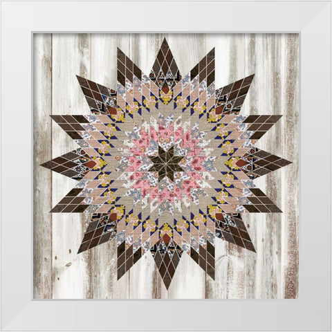 Rustic Quilt I White Modern Wood Framed Art Print by Wang, Melissa